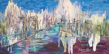Original Abstract Expressionism Cities Paintings by Silvina Vilar