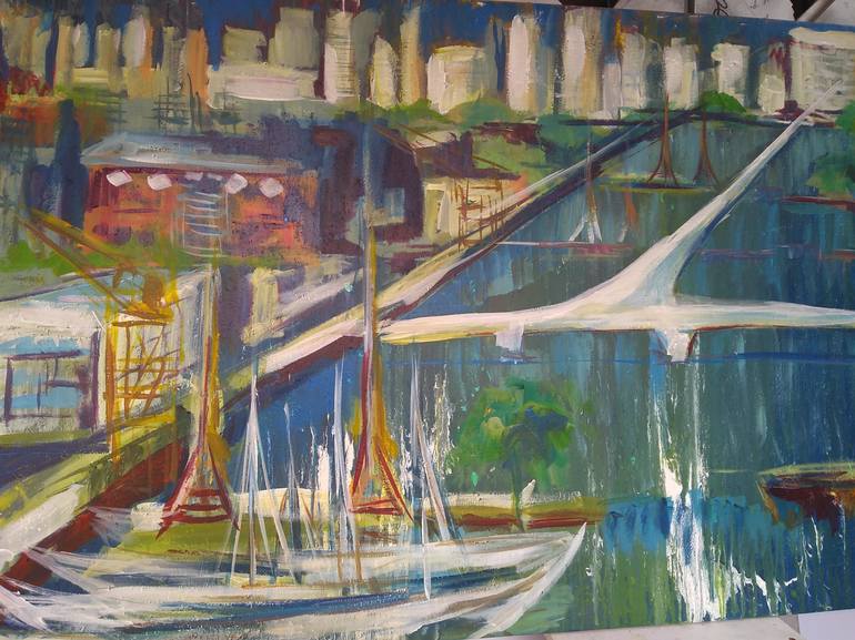 Original Cities Painting by Silvina Vilar