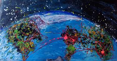 Print of Outer Space Paintings by Silvina Vilar