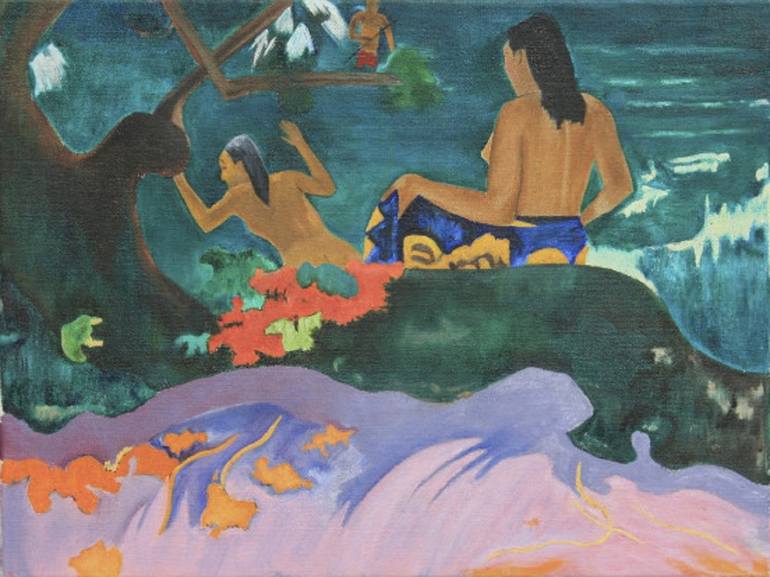 Tahitian Bathers After Gauguin Painting By Alex Burke Saatchi Art   4817597 HSC00002 7 