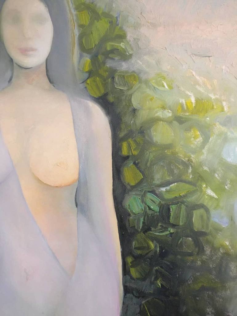 Original Surrealism Nude Painting by Riccos Trigeorgis