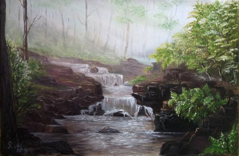 At forest creek Painting by Svitlana Mazurenko | Saatchi Art