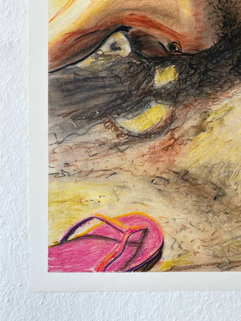 Original Figurative Beach Drawing by Greif Lazic