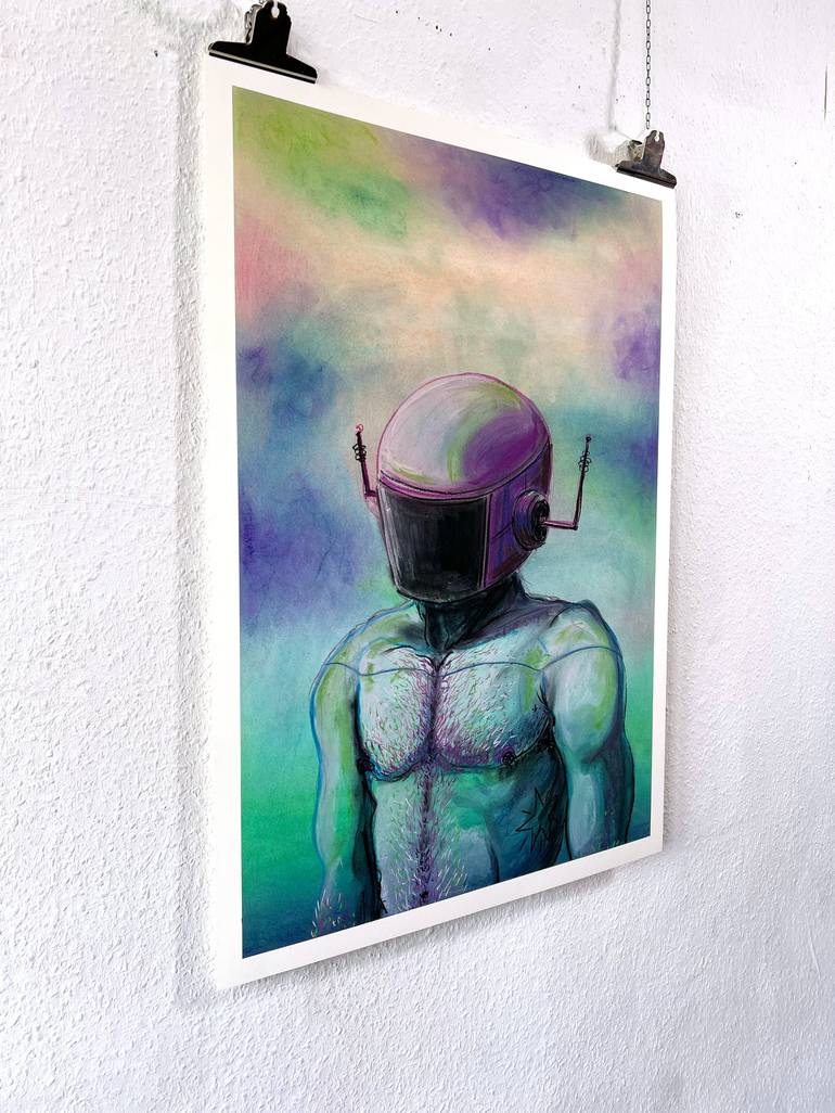 Original Figurative Outer Space Drawing by Greif Lazic