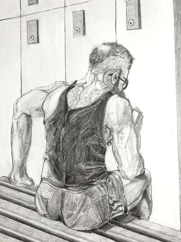 Original Figurative Men Drawing by Greif Lazic