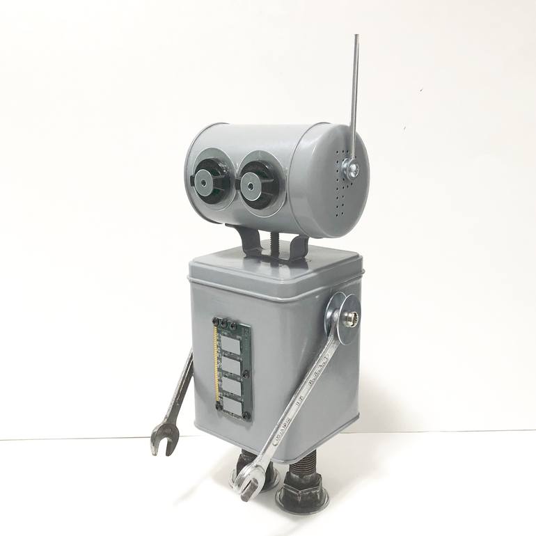 Found Objects Robot Sculpture - Print