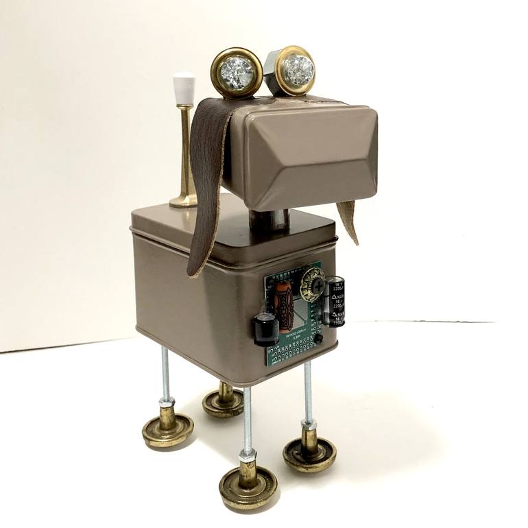 SPARKY (Found Objects Robot Dog Sculpture) - Print