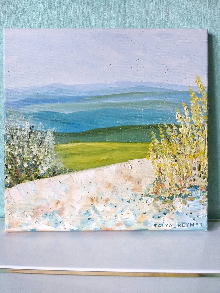 Original Abstract Landscape Painting by Valentina Reymer Brazhnikova