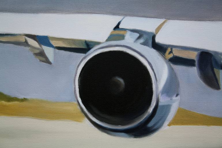 Original Figurative Airplane Painting by Helen Uter