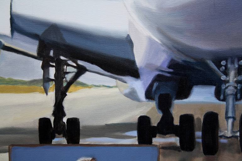 Original Figurative Airplane Painting by Helen Uter