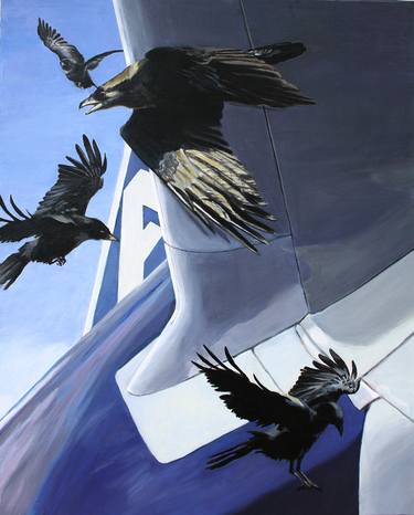Print of Figurative Airplane Paintings by Helen Uter