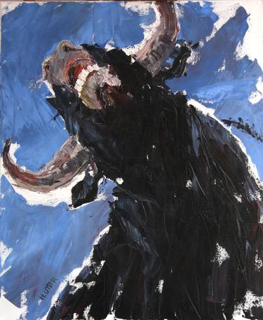 Original Figurative Cows Paintings by Helen Uter