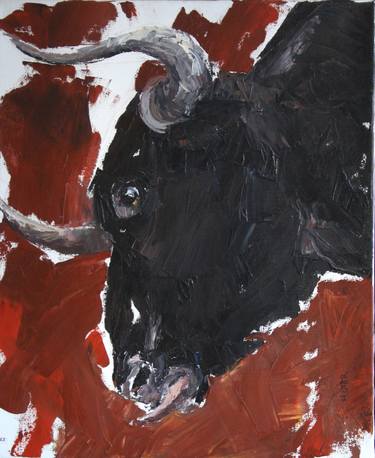Original Figurative Cows Paintings by Helen Uter
