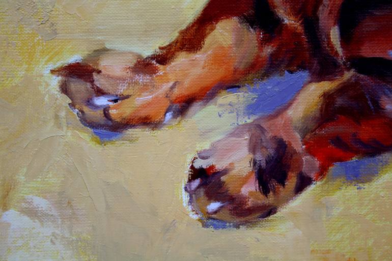 Original Figurative Dogs Painting by Helen Uter