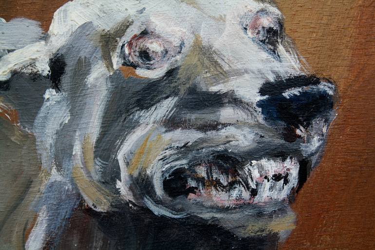 Original Expressionism Dogs Painting by Helen Uter