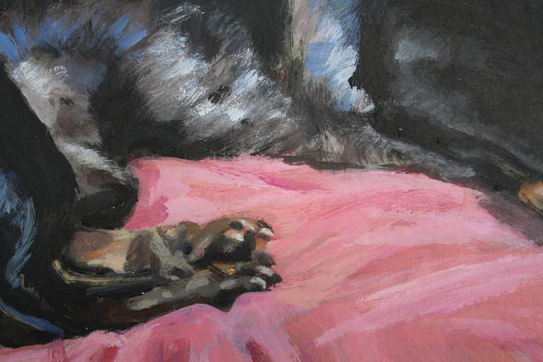 Original Figurative Dogs Painting by Helen Uter
