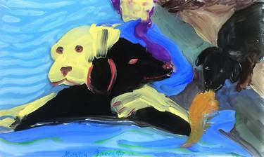 Original Fine Art Dogs Paintings by Martin Lee M T