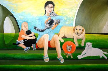 Print of Realism Family Paintings by Martin Lee M T