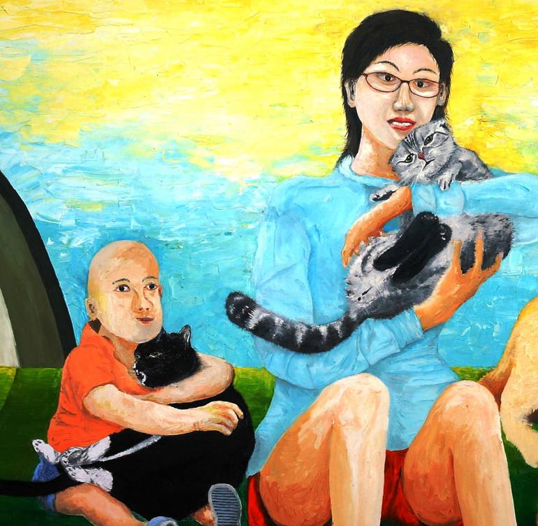 Original Family Painting by Martin Lee M T