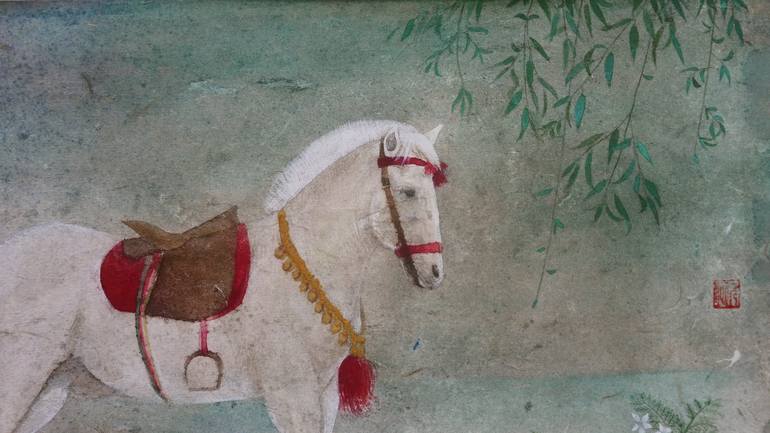 Original Figurative Horse Painting by Yuanchi Qiao