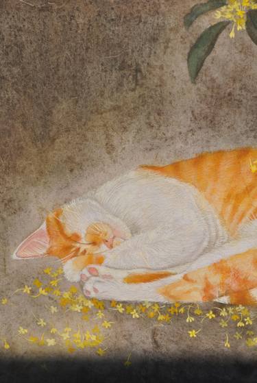 Original Fine Art Cats Paintings by Yuanchi Qiao