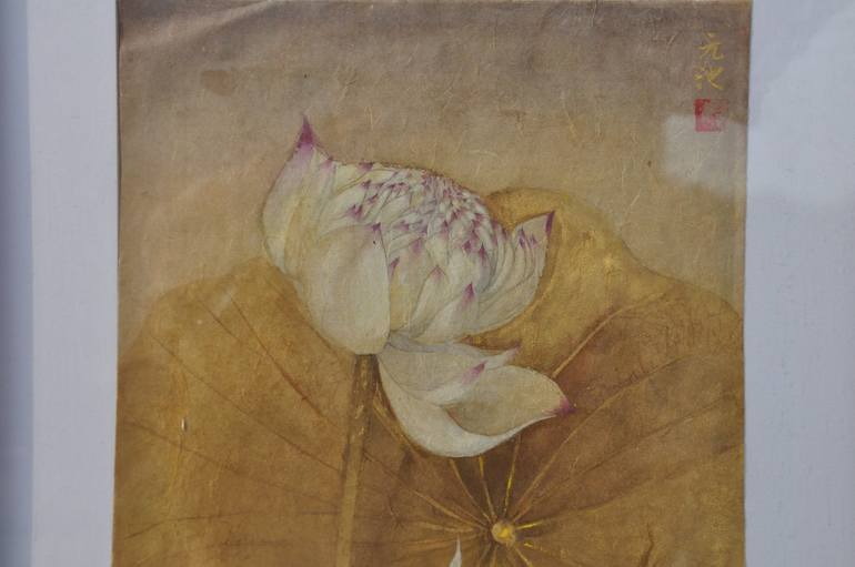 Original Art Deco Floral Painting by Yuanchi Qiao