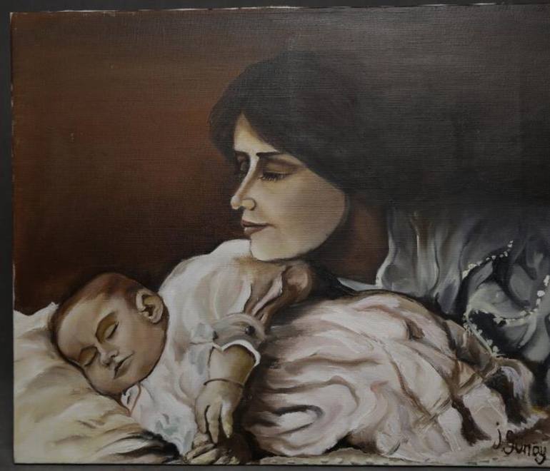 Mother care Painting by Gunay Ibishova 