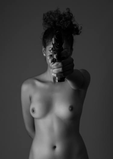 Black girl with gun in hand  #01 thumb