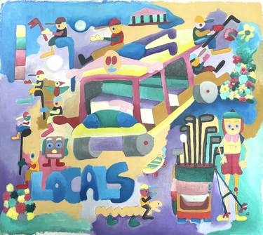 Original Abstract Expressionism Cartoon Painting by Alexander Reagan
