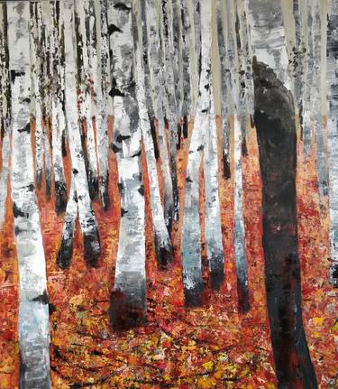 Autumn in a Birch Forest thumb