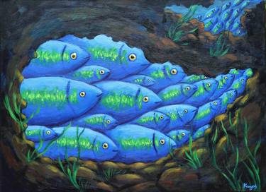 Original Modern Fish Paintings by Kavya Vyas