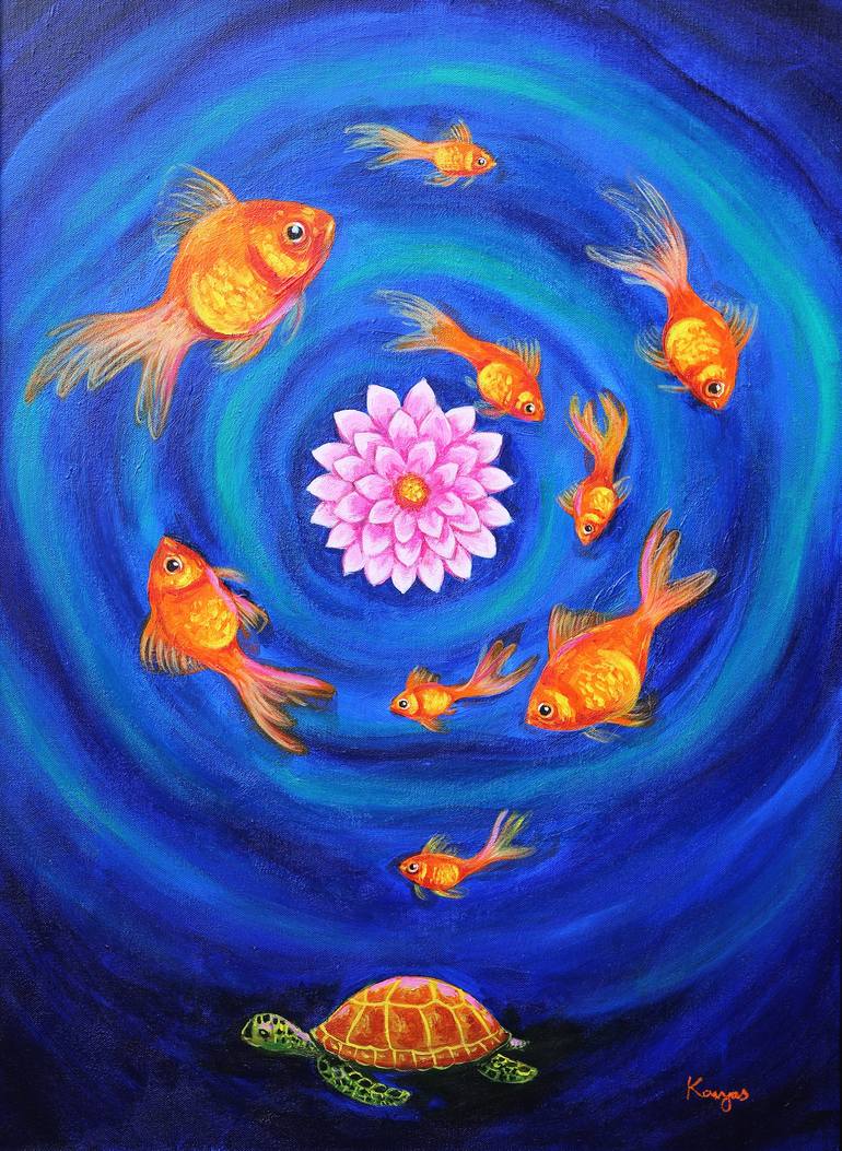 Original Art Deco Nature Paintings by Kavya Vyas 