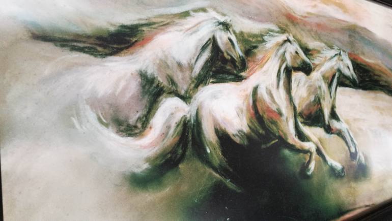 Original Figurative Horse Printmaking by Leya Kokoravec