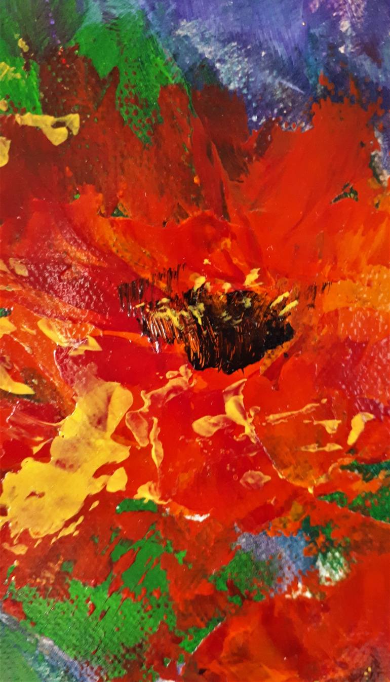 Original Abstract Floral Painting by Tatyana Sawatzky