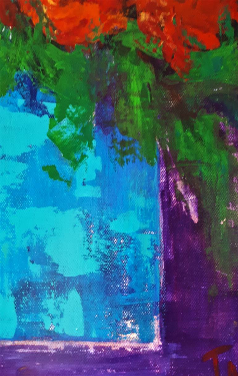 Original Abstract Floral Painting by Tatyana Sawatzky