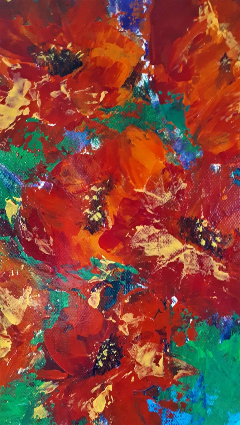 Original Abstract Floral Painting by Tatyana Sawatzky