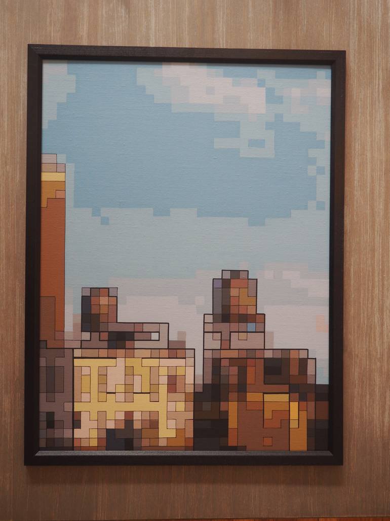 Original Abstract Architecture Painting by Corbin Rednour