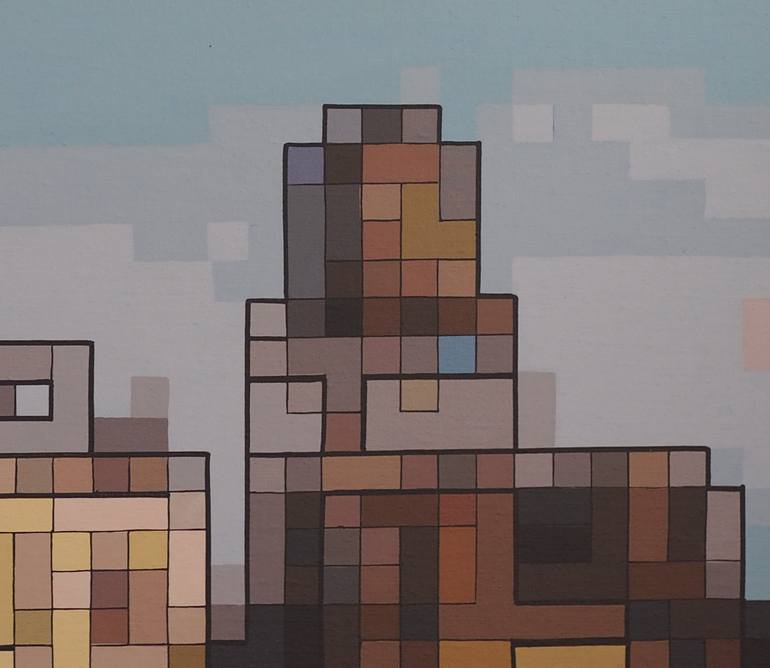 Original Abstract Architecture Painting by Corbin Rednour