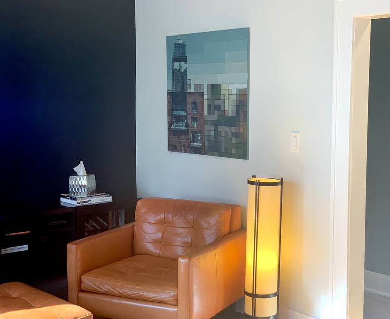 Original Abstract Architecture Painting by Corbin Rednour