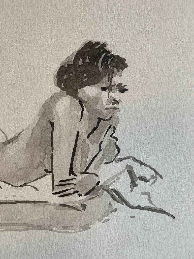 Original Figurative Nude Drawing by Corbin Rednour