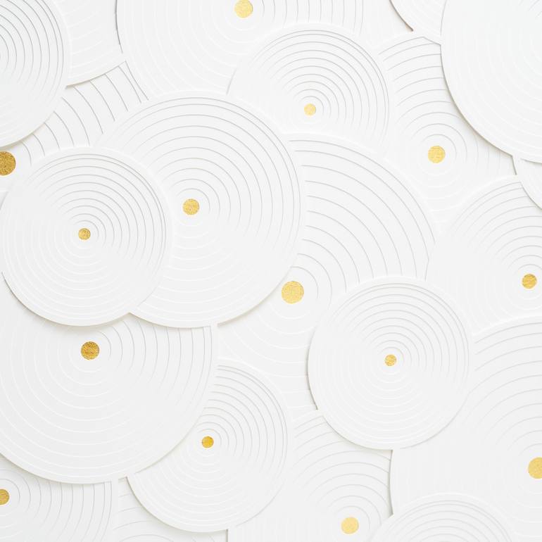 Original Abstract Geometric Mixed Media by Adam Cosmin