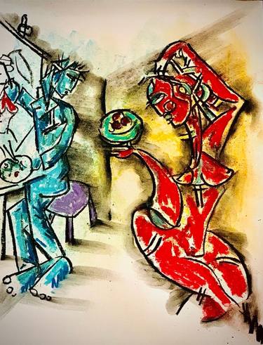 Original Fine Art Abstract Drawings by Gopaal Seyn