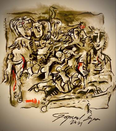 Original Documentary Abstract Drawings by Gopaal Seyn