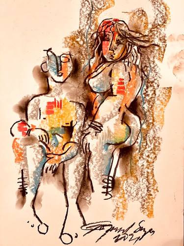 Original Fine Art Abstract Drawings by Gopaal Seyn