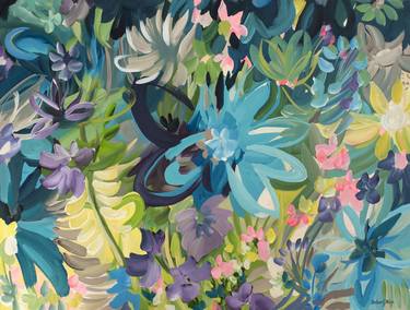 Tropical Blooms - 100 x 76cm Colourful Floral thumb