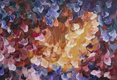 Frolicking Flowers - 150x100cm Large Colorful Abstract thumb