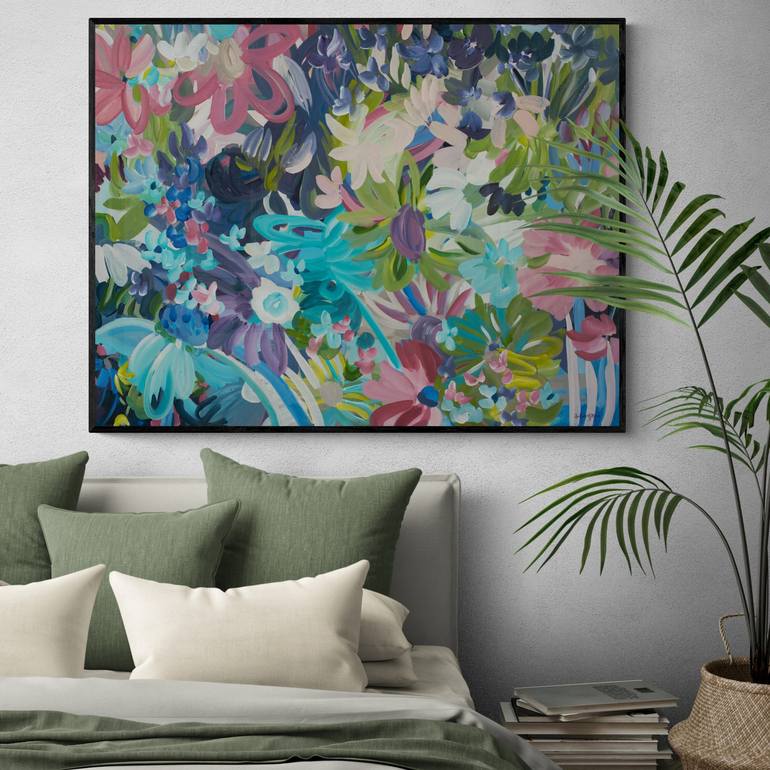 Tropical Floral Heaven - Abstract Botanical Painting by Amber Gittins ...