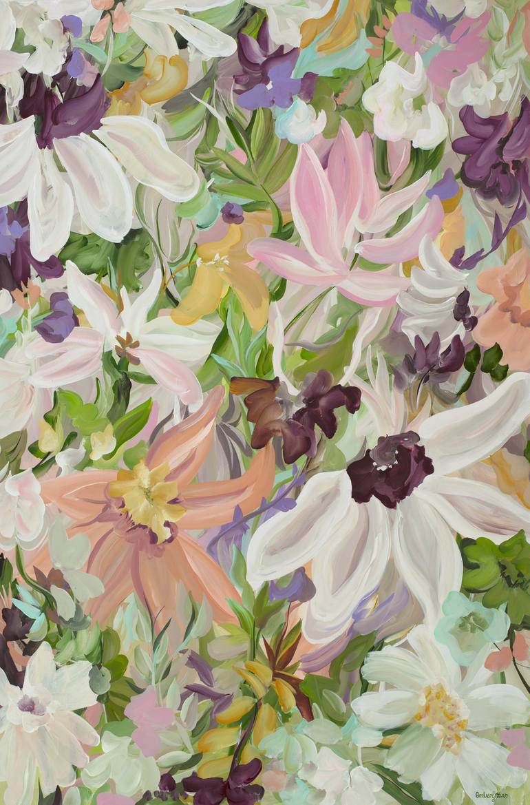 Original Abstract Floral Paintings by Amber Gittins