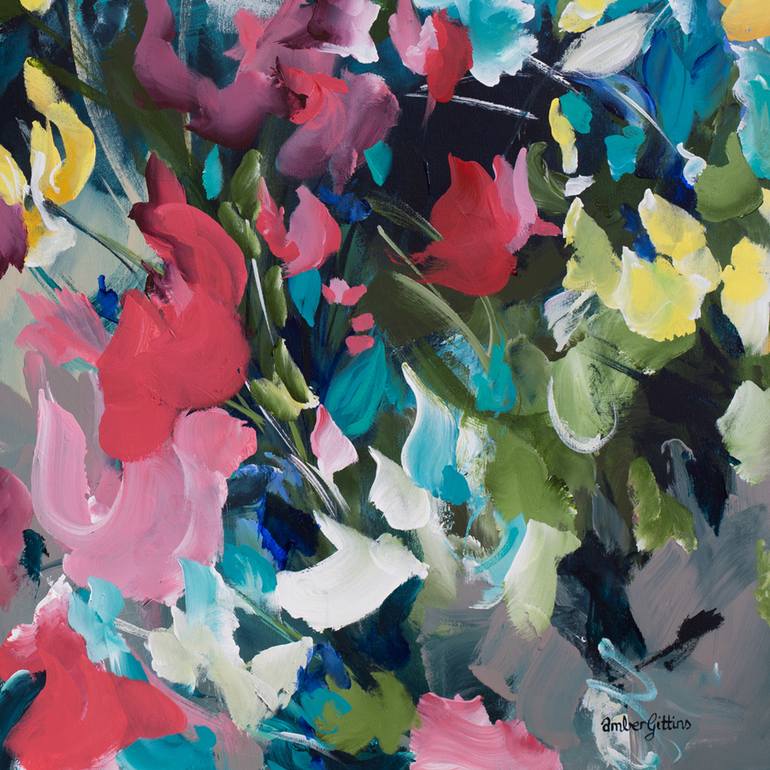 Original Abstract Floral Painting by Amber Gittins