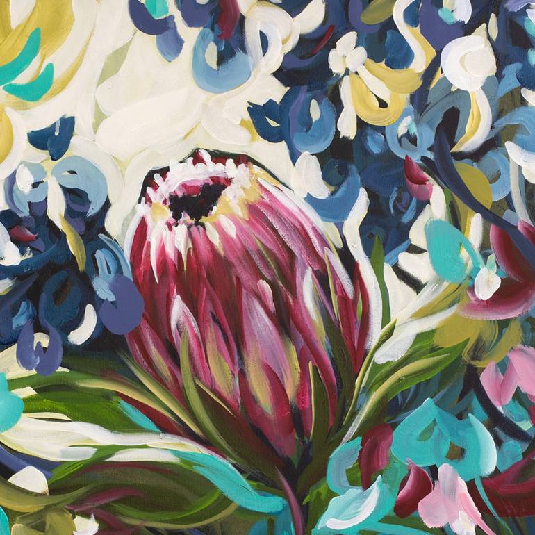 Wild Protea - Native Flower Painting Painting by Amber Gittins ...